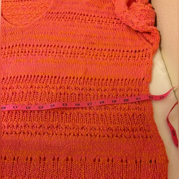 Free People Hot Tropics V-Neck Sweater Pink Large NWT - Picture 13 of 16